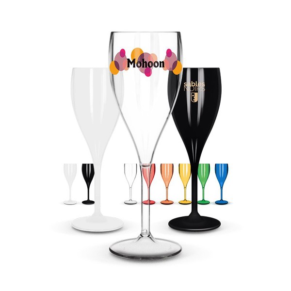 FLUTE A CHAMPAGNE EN PLASTIQUE REUTILISABLE TRITAN® 16 cl RAS BORD - Blanc opaque
