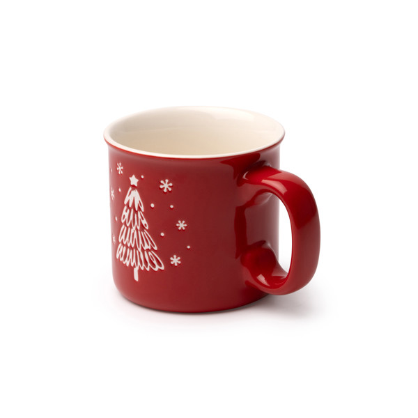 Taza de cerámica personalizada 260 ml con relieve árbol de navidad