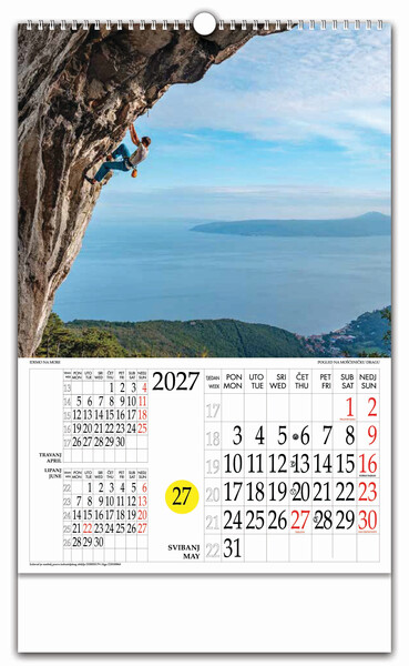 Zidni kalendar s rotacijskim krugom – Idemo na more