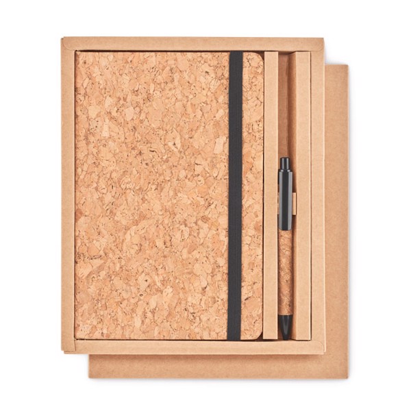 A5 cork notebook with pen Suber Set - Black