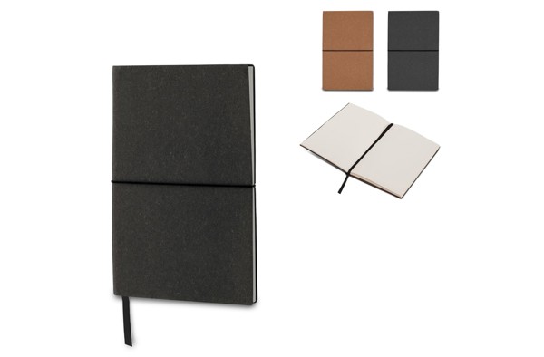 Recycled leather notebook A5 - Dark Grey