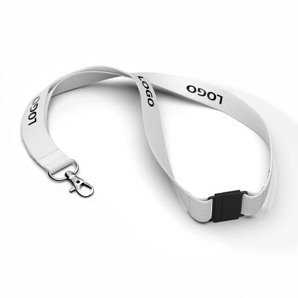 Corn starch screenprint lanyard - 20mm width / Metal carabiner / Safety breakaway