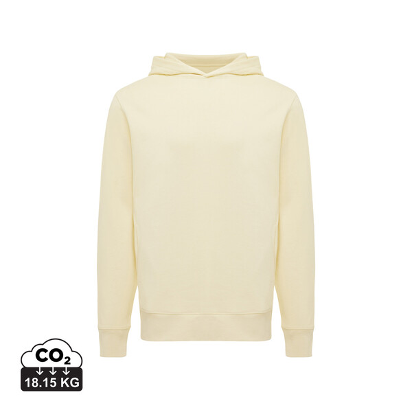 Mikina s kapucí a bočními kapsami Iqoniq Yengo z rec. bavlny - Cream Yellow / L