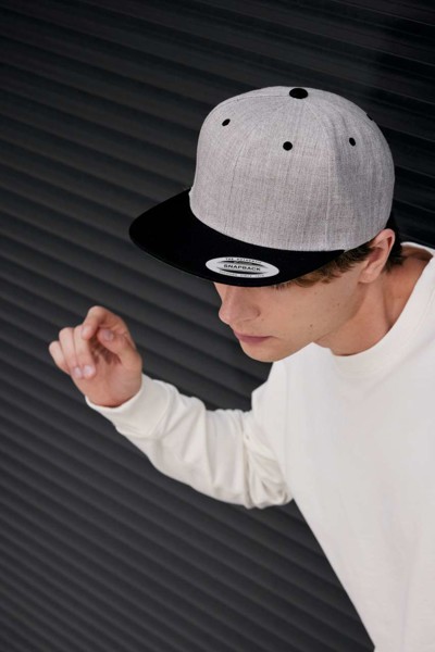 Flat Peak Cap - 6 Panels - White / White