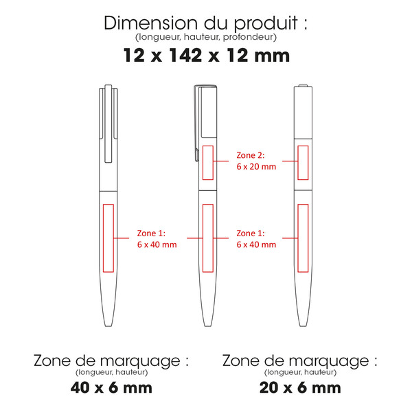 FEEL - BND179 - Stylo à bille à torsion en acier inoxydable recyclé