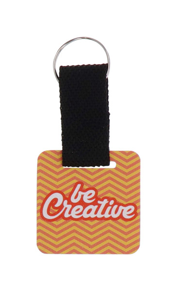 Custom Keyring Woody Strap, Rectangle - Natural