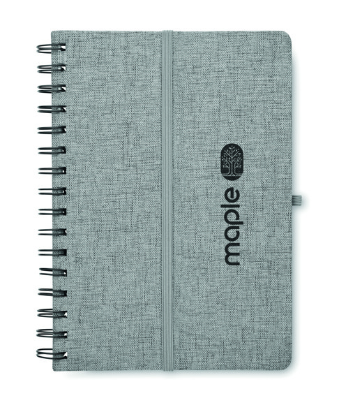 DIN A5-Notizbuch RPET Strata - Grau