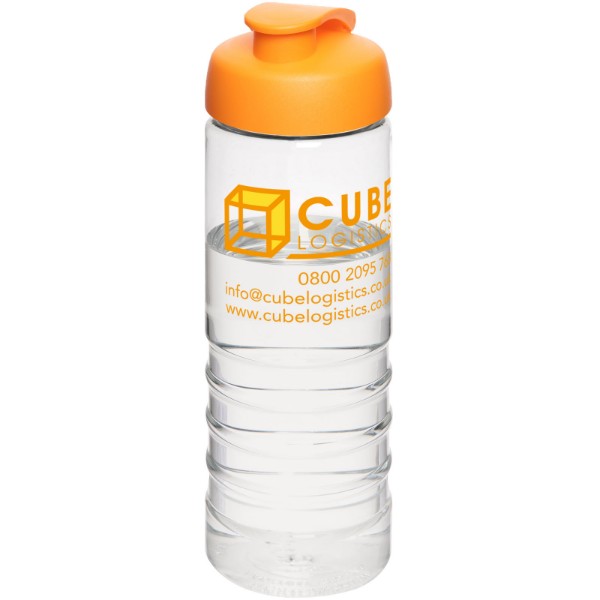H2O Active® Treble 750 ml flip lid sport bottle - Transparent / Orange