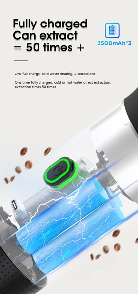 Portable electric coffee maker - WHITE
