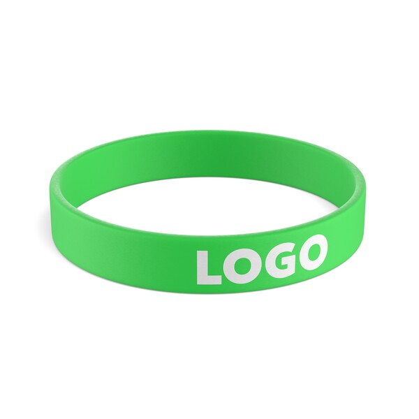 Personalisiertes Silikon Armband (12mm width) - Dunkles Blattgrün / 20x1.2x0.2cm