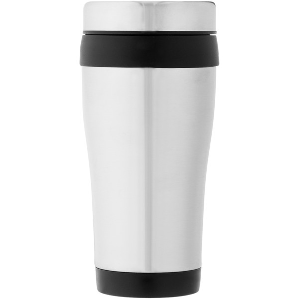 Mug isotherme Elwood 410ml - Argent / Noir