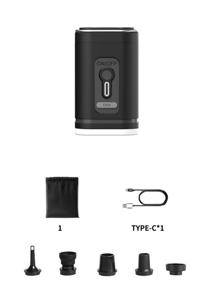 Mini portable pump with LED light - SILVER