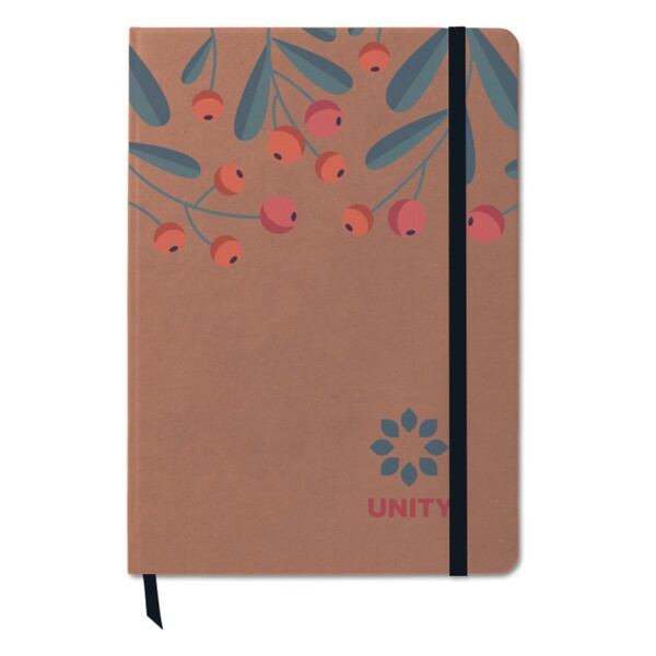 A5 recycled paper hard cover notebook with your design printed sheets - Black 6 C / Black 6 C