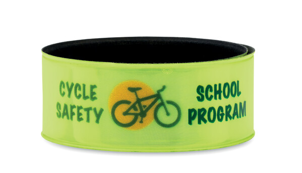 Reflecterende safety slap band (veiligheidsarmband) met zilveren of gele reflecterende folie (CE EN17353) - Geel (EN17353) / 40x3cm