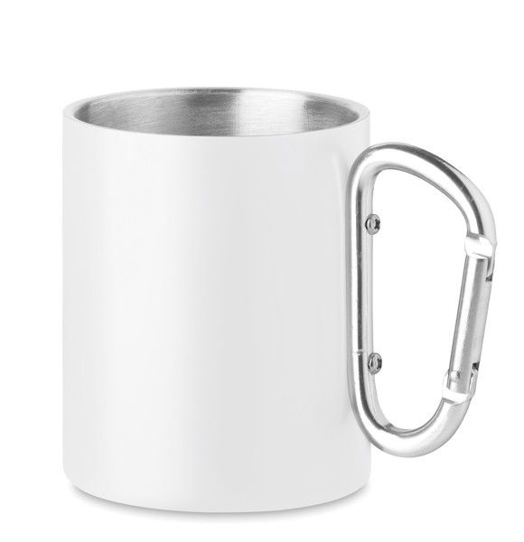 Caneca de metal e mosquetão Arom