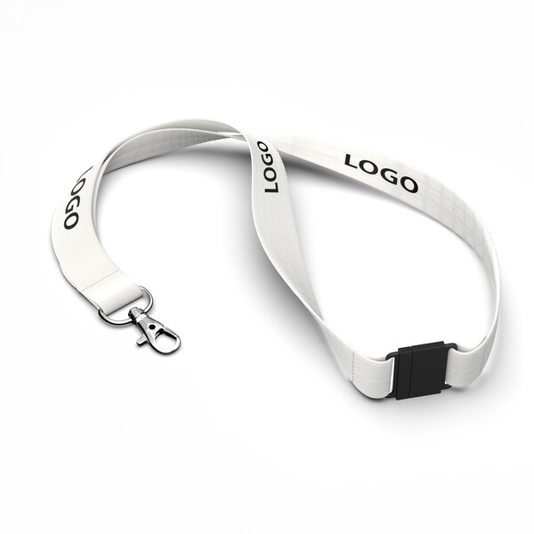 Bamboo screenprint lanyard - 20mm width / Metal carabiner / Safety breakaway