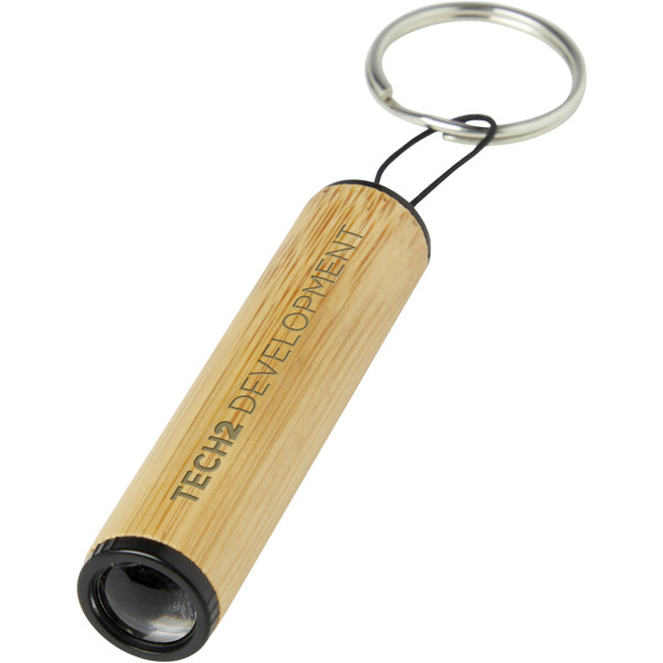 Cane bamboo key ring with light