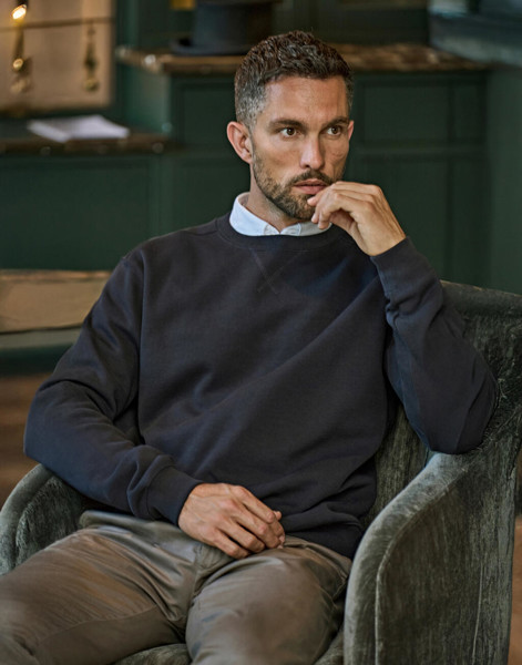 Ribbed Interlock Crew Neck - Dark Grey / XL