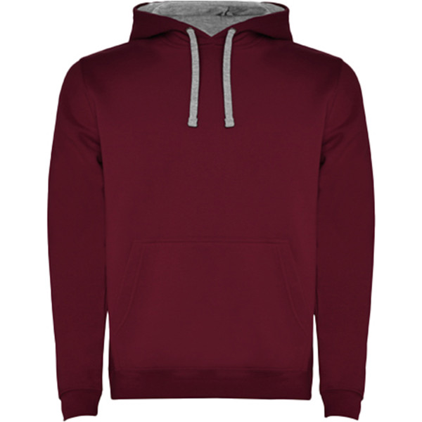 Urban men's hoodie - Maroon / Marl Grey / 3XL - Mompalao