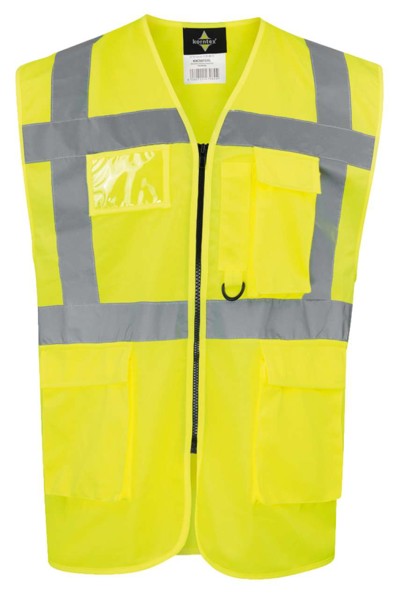 Comfort Executive Safety Vest "Hamburg" - Multifunctional With Pockets - Yellow / L