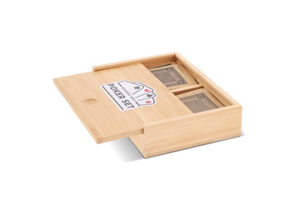 Playing card set in bamboo box