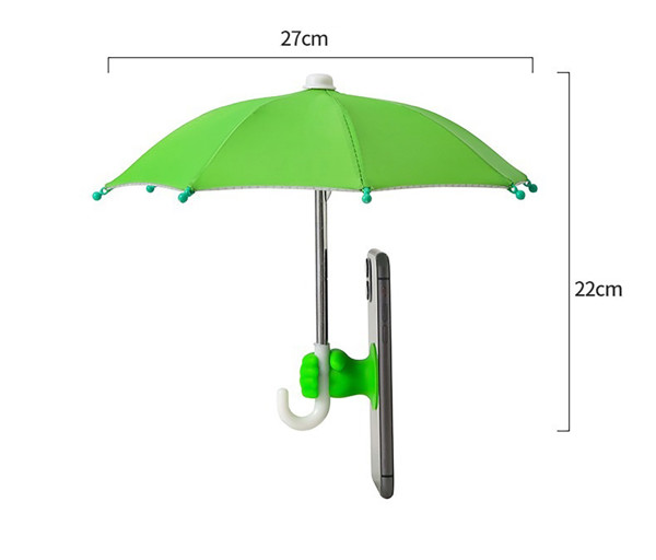 Mini mobile phone holder with umbrella - YELLOW