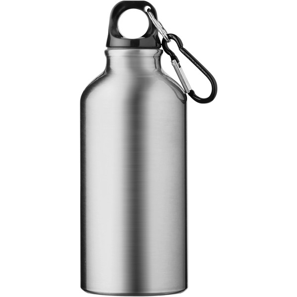 Oregon 400 ml Aluminium Trinkflasche mit Karabinerhaken - silber