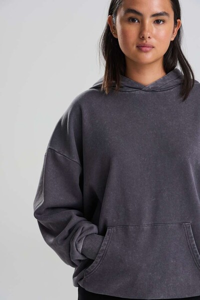 Vintage Washed Hoodie - Washed Black / XS