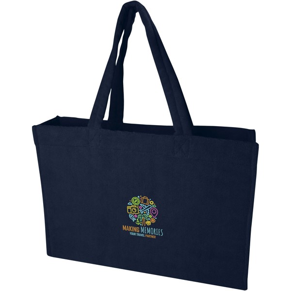 Sac shopping Siam en tissu éponge recyclé GRS de 13 L - Marine