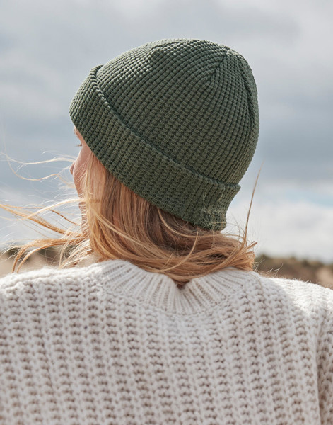 Organic Cotton Waffle Beanie - Graphite Grey / ONE SIZE