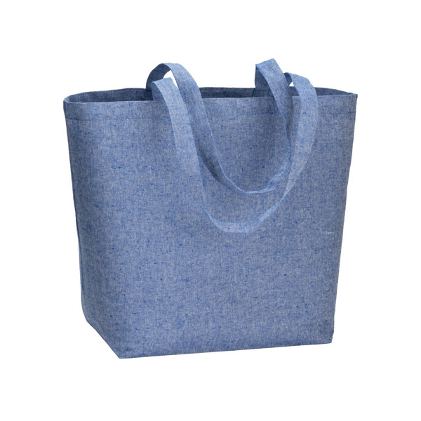 120 G/M2 Recycled Cotton Shopper With Pp Inner Coating, Long Handles And Gusset - Royal