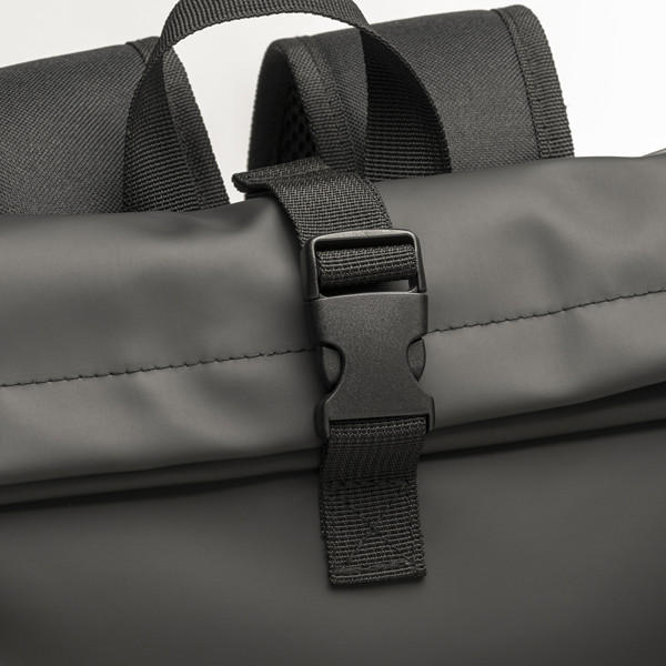 Pu Laptop Backpack (15). - Black