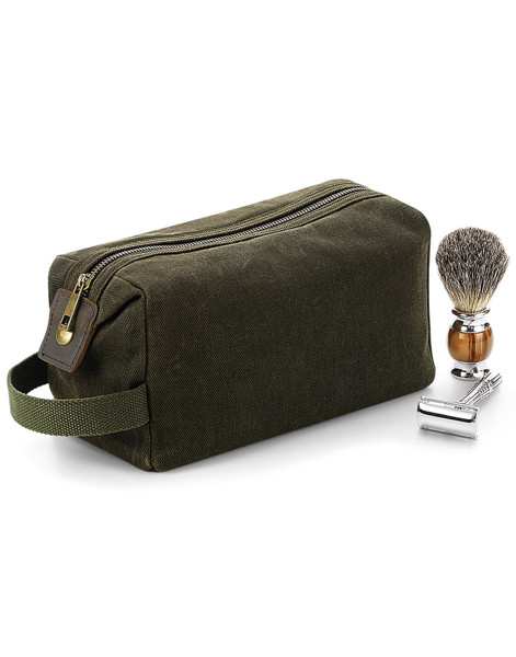 Heritage Waxed Canvas Wash Bag - Black / ONE SIZE