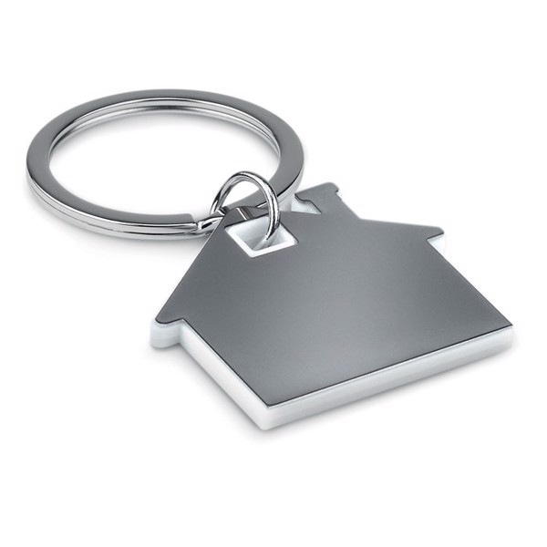 House shape plastic key ring Imba - White