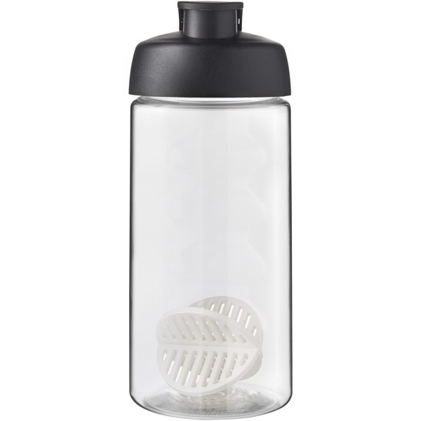 Garrafa shaker de 500 ml "H2O Active Bop" - Preto liso / Transparente