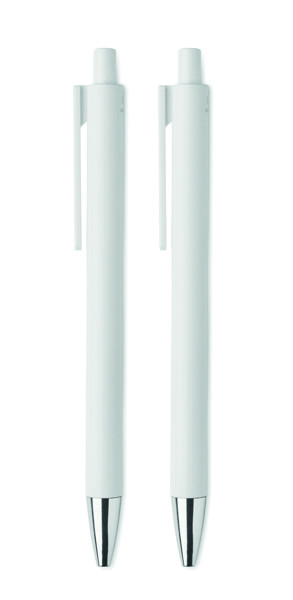 Recycled aluminium pen set Orwell - White