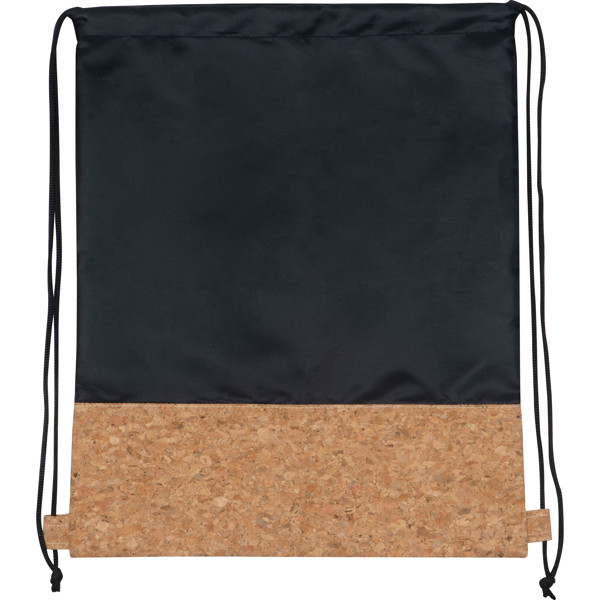 Drawstring bag with cork bottom DOMINIKA - Black