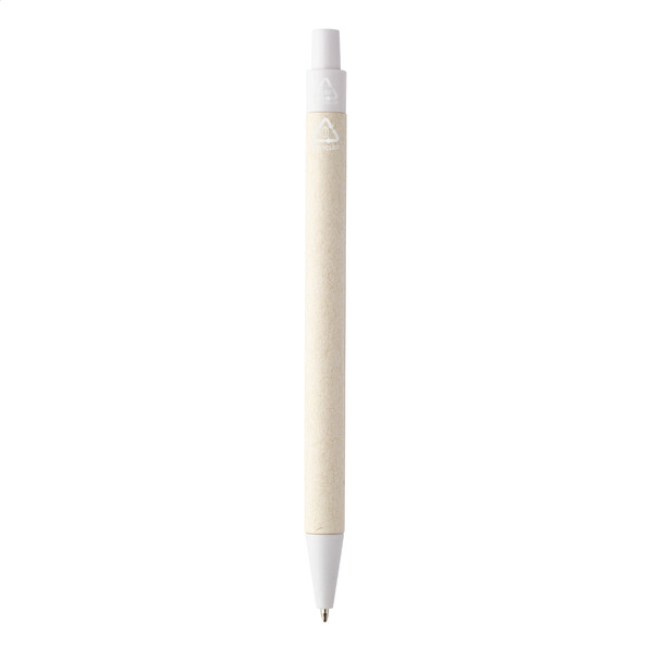 Milk Carton Ballpoint Pen Relact Scrib - White / Natural