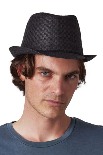 Retro Panama - Style Straw Hat - Black / 57