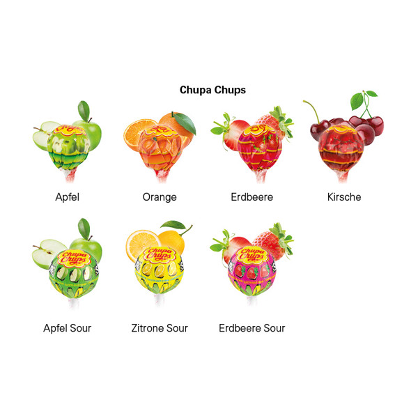 Lolly Box Chupa Chups Kugel Lolly, Fruchtmischung | 1 Chupa Chups Kugel Lolly, 12 g