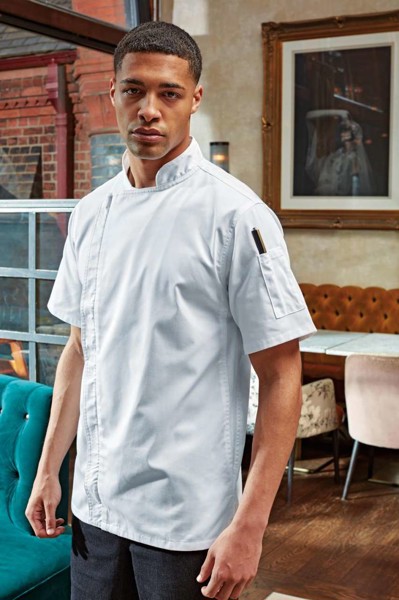 Chef's Zip-Close Short Sleeve Jacket - White / M