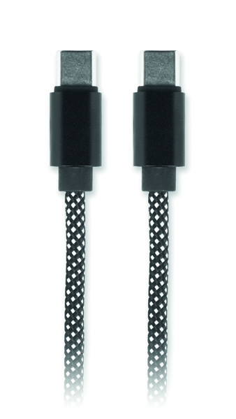 Braided magnetic cable in RPET - White / Black