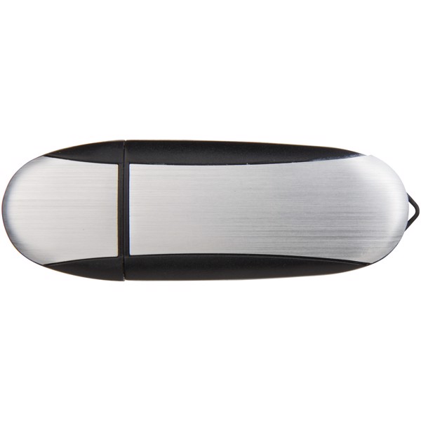 USB stick Oval - Solid black / Silver / 16GB