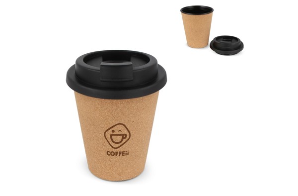 R-PP Cork coffee cup 350 ml - Black