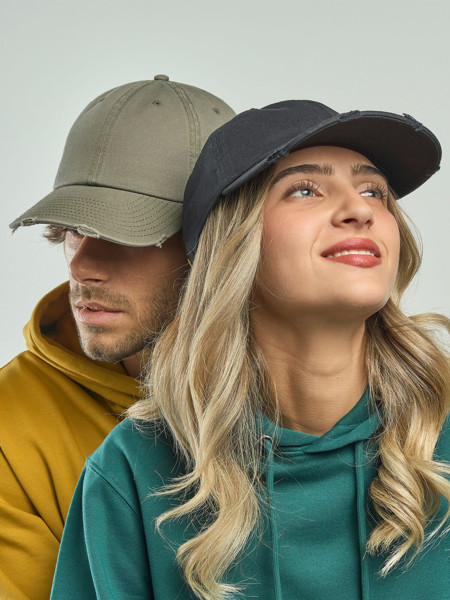 Dad Hat Destroyed-S - White