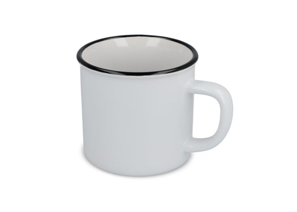 Enamel style ceramic mug 280ml - White