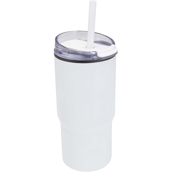 Westin 540 ml RCS recycled double wall insulated tumbler with straw - White