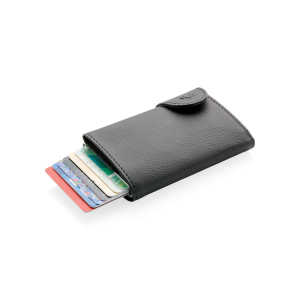 C-Secure RFID denarnica, aluminij, drži 7 kartic - Črna / srebrna