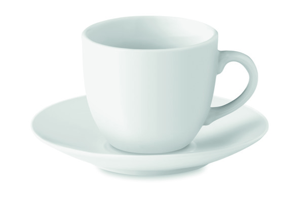 Porcelanasta skodelica za espresso, krožnik 80 ml