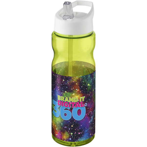 Bouteille de sport H2O Active® Base 650ml avec couvercle à goulot - Citron vert / Blanc